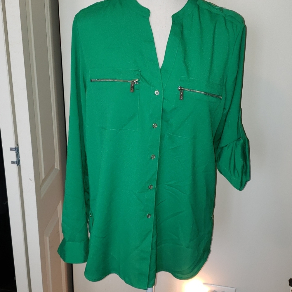 St. Patty Day green blouse